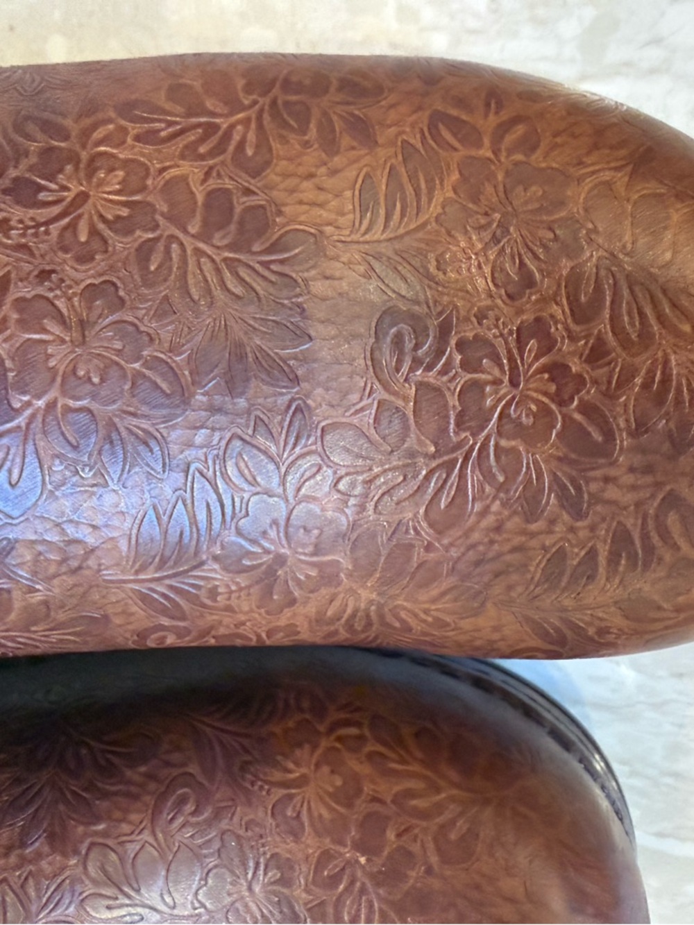 Dansko Brown Embossed Tooled Floral Professional Leather Clog - 37 (6.5 - 7) - Picture 7 of 7